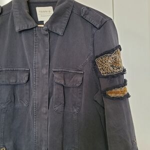 Torrid Denim Stretch Jacket Embellished Size 00